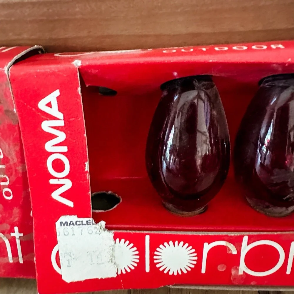 VTG Noma Colorbright H15CB Sparkle‎ 120V 7w Replacement Bulbs Red